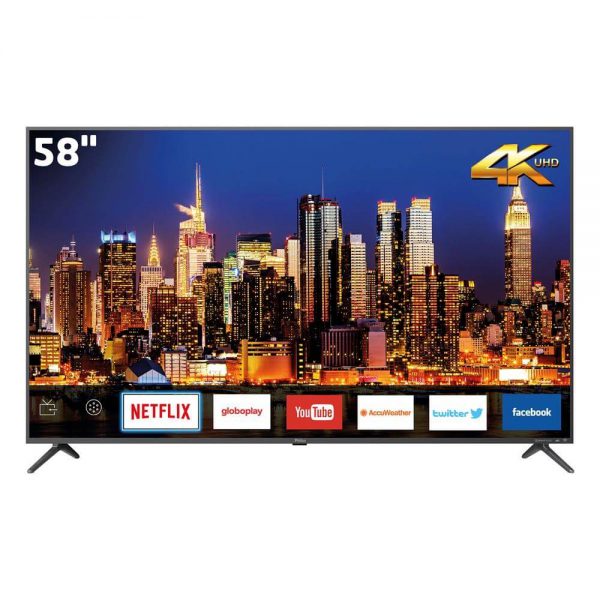 Smart TV LED 58" Philco Ultra HD 4k com Conversor Digital 4 HDMI 2 USB Wi-Fi com Netflix - Space Gray - Imagem 2